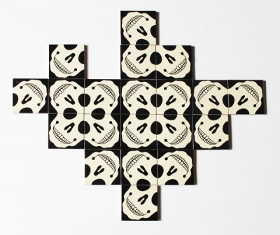 SelfMural by Bussoga - skull tiles